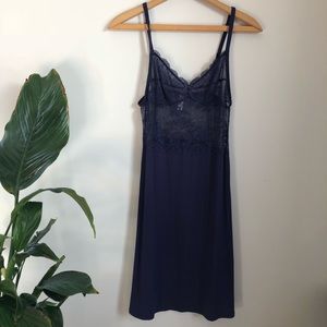Sheer lace top slip dress